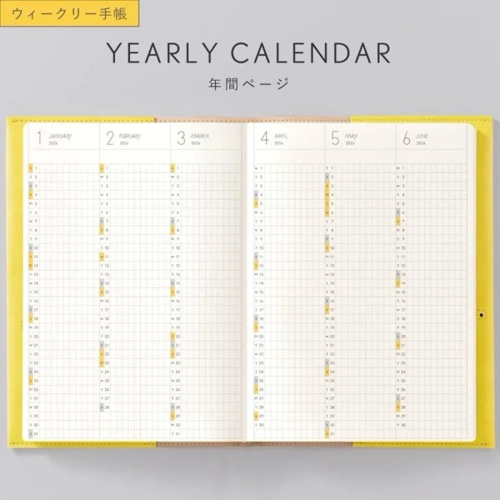 NEW 2026 JAPAN SUNNY Planner January Start B6 Silver Schedule Book
